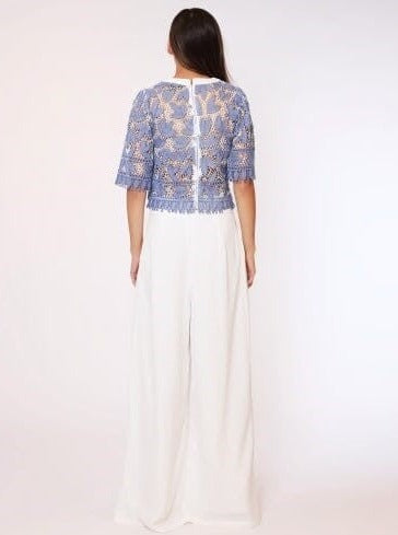 Leaf Shape Lace Crop Top
