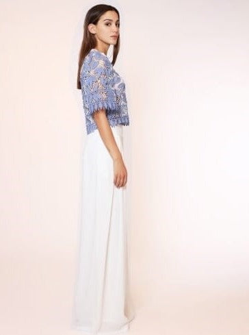 Leaf Shape Lace Crop Top